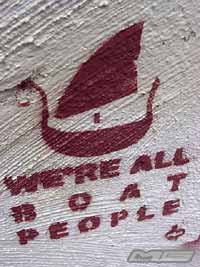 We are all Boat People stencil